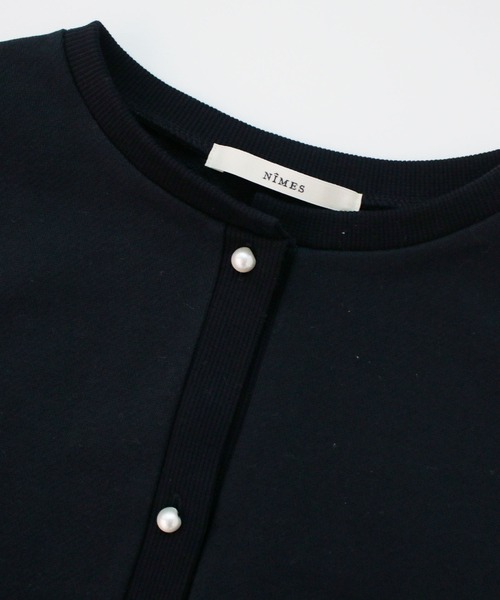 NIMES（ニーム）の「パールボタンカーディガン（カーディガン/ボレロ・レディース・ベージュ/ネイビー/グレー・FREE）」の7枚目の写真