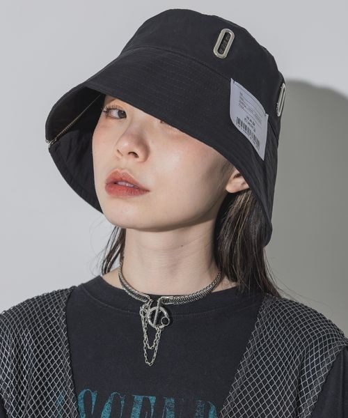 JEANASIS（ジーナシス）の「ZIPデザインHAT/118060（ハット・レディース・オフホワイト/ブラック・FREE）」の2枚目の写真