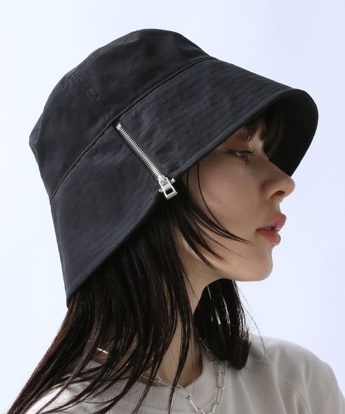 JEANASIS（ジーナシス）の「ZIPデザインHAT/118060（ハット・レディース・オフホワイト/ブラック・FREE）」の5枚目の写真