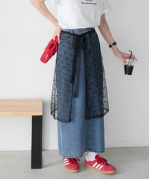 ミニリボンレースレイヤードラップスカート