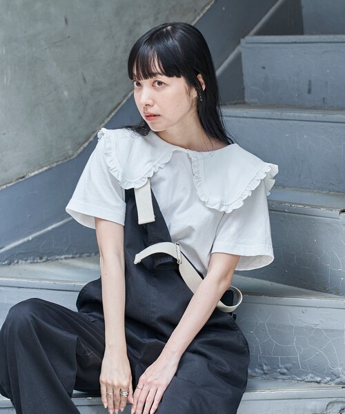 フリル襟Tシャツ　25AW 襟フリルTシャツ | おしゃれな子供服 moimoln（モイモルン