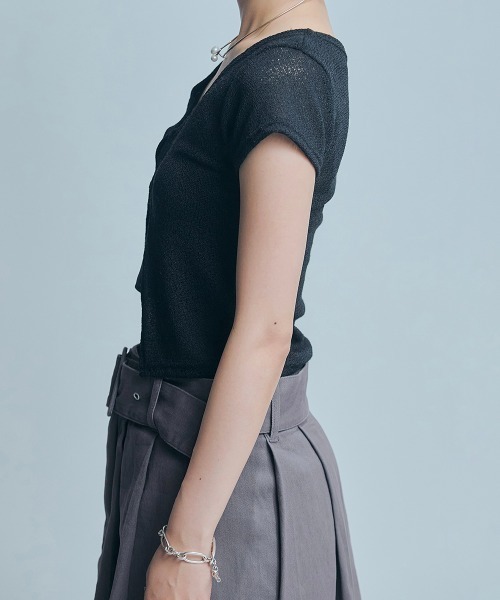 led.tokyo（レッドトウキョウ）の「【led.tokyo】ショートフィットカーディガン（カーディガン/ボレロ・レディース・ホワイト/ブラック・FREE）」の21枚目の写真