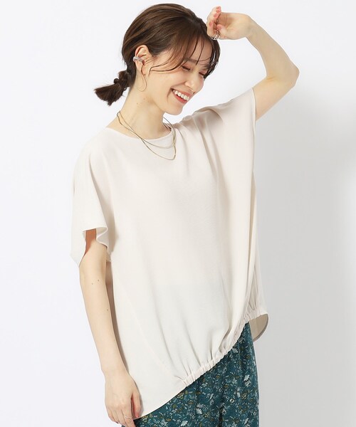 SHOO・LA・RUE(シューラルー)の「◆【イージーケア】インせず決まる フロントギャザーブラウス(シャツ/ブラウス・レディース・ブラック/カーキ/ライトベージュ/イエロー・02/03/04)」の3枚目の写真