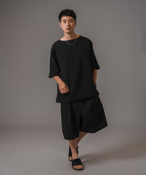 EDIFICE（エディフィス）の「T/E(ティー/イー) フレンチバスクシャツ（Tシャツ/カットソー・メンズ・ブラック/ネイビー・MEDIUM/LARGE）」の4枚目の写真