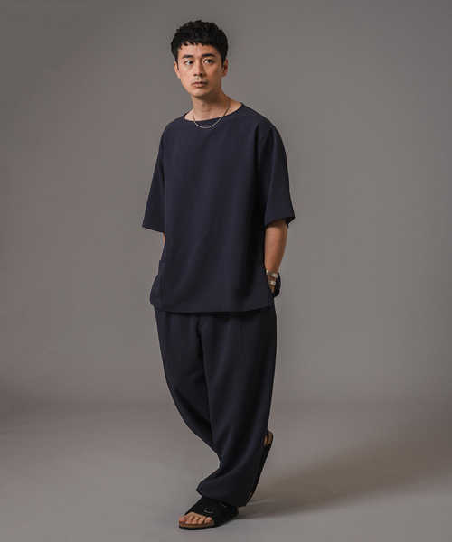 EDIFICE（エディフィス）の「T/E(ティー/イー) フレンチバスクシャツ（Tシャツ/カットソー・メンズ・ブラック/ネイビー・MEDIUM/LARGE）」の17枚目の写真