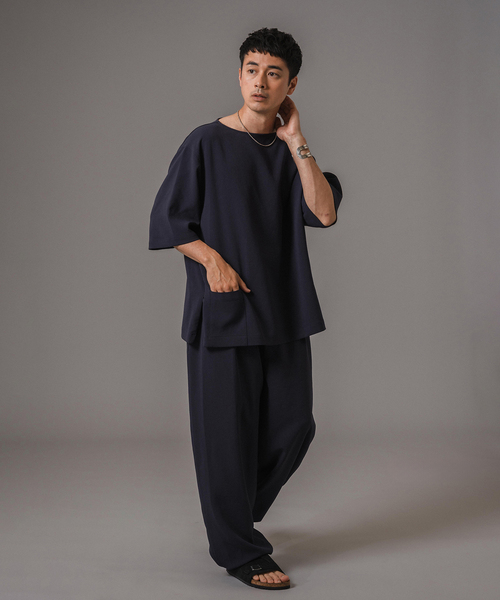 EDIFICE（エディフィス）の「T/E(ティー/イー) フレンチバスクシャツ（Tシャツ/カットソー・メンズ・ブラック/ネイビー・MEDIUM/LARGE）」の19枚目の写真