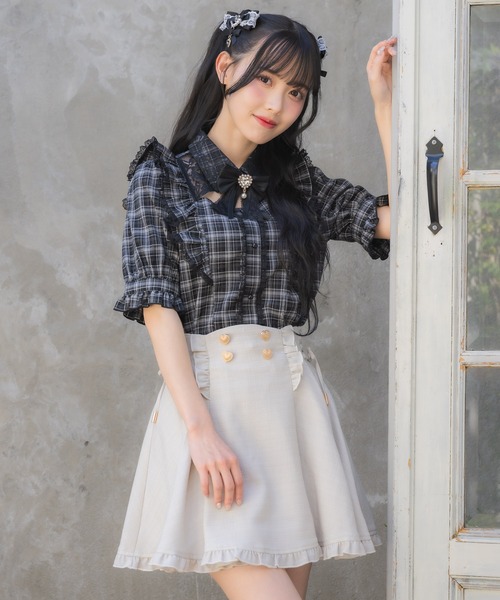 ROJITA(ロジータ)の「ラッフルフリル配色ブラウス(シャツ/ブラウス・レディース・ピンク/ホワイト/サックスブルー/その他・FREE)」の6枚目の写真