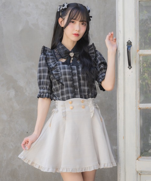 ROJITA(ロジータ)の「ラッフルフリル配色ブラウス(シャツ/ブラウス・レディース・ピンク/ホワイト/サックスブルー/その他・FREE)」の7枚目の写真