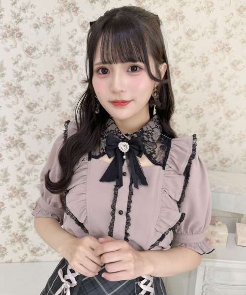 ROJITA(ロジータ)の「ラッフルフリル配色ブラウス(シャツ/ブラウス・レディース・ピンク/ホワイト/サックスブルー/その他・FREE)」の9枚目の写真
