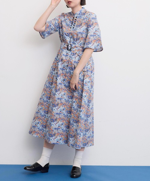 I am I in fact...（アイアムアイインファクト）の「LIBERTY stand collar ワンピース（ワンピース・レディース・ブルー/ブラック・FREE）」の20枚目の写真