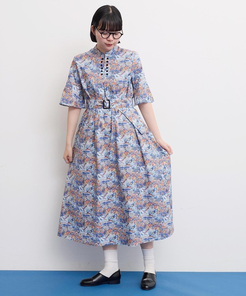 I am I in fact...（アイアムアイインファクト）の「LIBERTY stand collar ワンピース（ワンピース・レディース・ブルー/ブラック・FREE）」の15枚目の写真