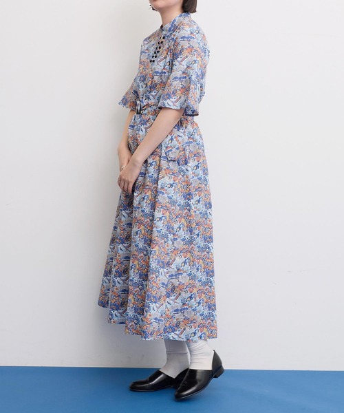 I am I in fact...（アイアムアイインファクト）の「LIBERTY stand collar ワンピース（ワンピース・レディース・ブルー/ブラック・FREE）」の19枚目の写真