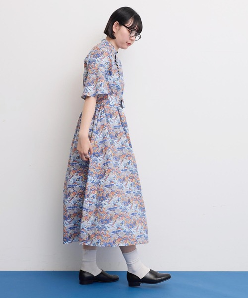 I am I in fact...（アイアムアイインファクト）の「LIBERTY stand collar ワンピース（ワンピース・レディース・ブルー/ブラック・FREE）」の16枚目の写真