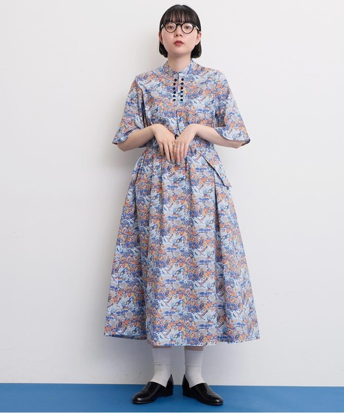 I am I in fact...（アイアムアイインファクト）の「LIBERTY stand collar ワンピース（ワンピース・レディース・ブルー/ブラック・FREE）」の21枚目の写真