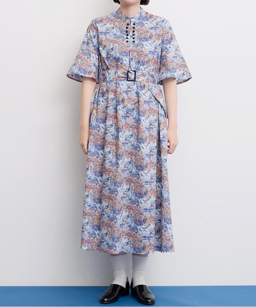 I am I in fact...（アイアムアイインファクト）の「LIBERTY stand collar ワンピース（ワンピース・レディース・ブルー/ブラック・FREE）」の13枚目の写真