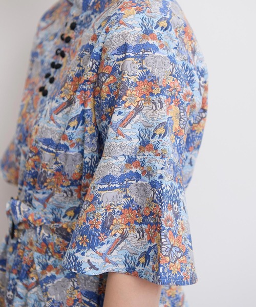 I am I in fact...（アイアムアイインファクト）の「LIBERTY stand collar ワンピース（ワンピース・レディース・ブルー/ブラック・FREE）」の8枚目の写真