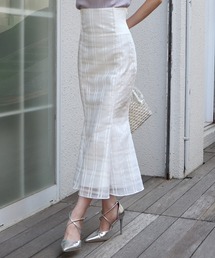ROYAL PARTY | ウエストリブシアーチェックマーメイドスカート(スカート)