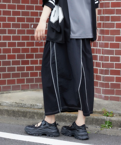 RODEO CROWNS WIDE BOWL（ロデオクラウンズワイドボウル）の「ナイロンドッキングステッチスカート（スカート・レディース・グリーン系その他2/ブラック系その他/ブルー系その他・FREE）」の11枚目の写真