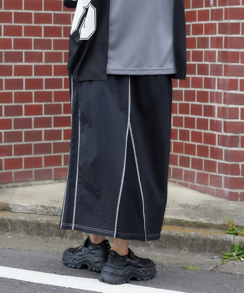 RODEO CROWNS WIDE BOWL（ロデオクラウンズワイドボウル）の「ナイロンドッキングステッチスカート（スカート・レディース・グリーン系その他2/ブラック系その他/ブルー系その他・FREE）」の12枚目の写真