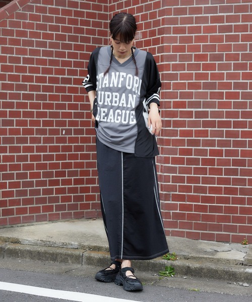 RODEO CROWNS WIDE BOWL（ロデオクラウンズワイドボウル）の「ナイロンドッキングステッチスカート（スカート・レディース・グリーン系その他2/ブラック系その他/ブルー系その他・FREE）」の17枚目の写真