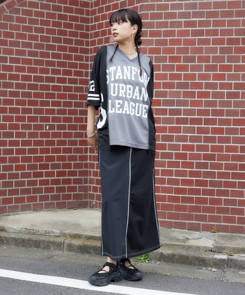 RODEO CROWNS WIDE BOWL（ロデオクラウンズワイドボウル）の「ナイロンドッキングステッチスカート（スカート・レディース・グリーン系その他2/ブラック系その他/ブルー系その他・FREE）」の21枚目の写真