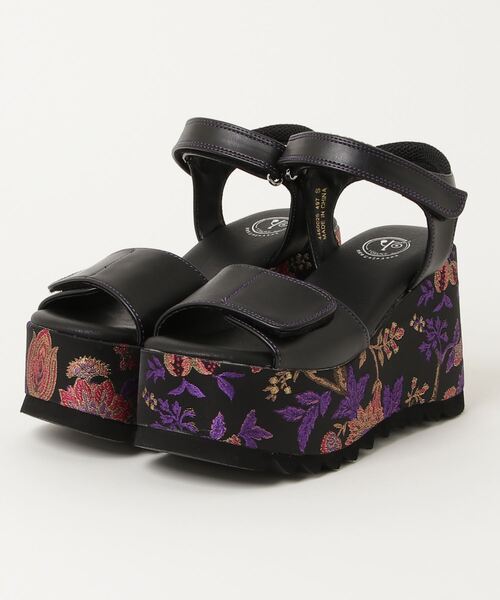 YOSUKE（ヨースケ）の「ヨースケ YOSUKE　ウィメンズ厚底サンダルHOTATEMODEL 4460025（サンダル・レディース・パープル系その他/ブラック/ブラック系その他/ブラック×パープル/ブラック×ホワイト/ブラック系その他2・S/M/L/XL）」の4枚目の写真