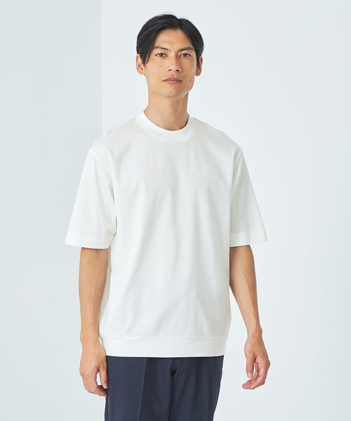 green label relaxing（グリーンレーベルリラクシング）の「L/A ポンチ ワイドカラー Tシャツ（Tシャツ/カットソー・メンズ・ダークグレー/オレンジ系その他/ホワイト・S/M/L/XL）」の2枚目の写真
