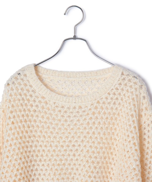 VIS(ビス)の「モヘアライクメッシュスパンコールニットプルオーバー(ニット/セーター・レディース・キナリ/チャコールグレー/ピンク・FREE)」の22枚目の写真