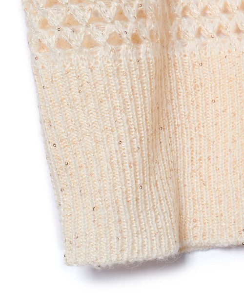 VIS(ビス)の「モヘアライクメッシュスパンコールニットプルオーバー(ニット/セーター・レディース・キナリ/チャコールグレー/ピンク・FREE)」の19枚目の写真