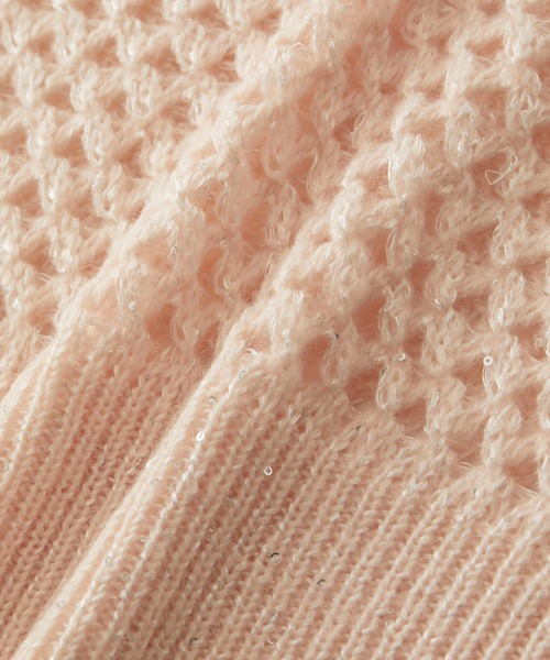 VIS(ビス)の「モヘアライクメッシュスパンコールニットプルオーバー(ニット/セーター・レディース・キナリ/チャコールグレー/ピンク・FREE)」の16枚目の写真