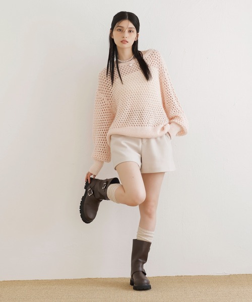 美品　ニット　BRILL スパンコール モヘア ニット セーター 24AW 透かし編みスパンコールモヘアニット – CASA FLINE