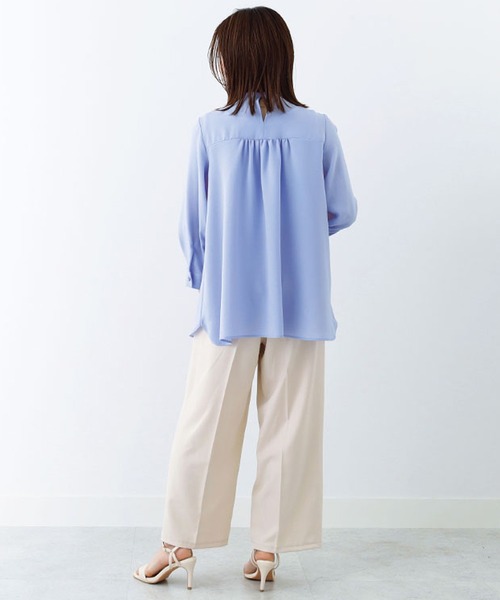 BELLUNA PLUS(ベルーナ)の「シワになりにくい!麻調ワイドパンツ65丈(その他パンツ・レディース・ライトグレー/ブラック/アイボリー・MEDIUM/X-LARGE/LARGE)」の6枚目の写真