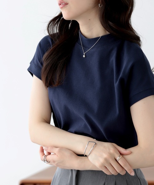 SUNFLOWER EIGHT（サンフラワーエイト）の「ハイネックTシャツ（Tシャツ/カットソー・レディース・ネイビー/モカ/ブラック/グレー/ミント/ホワイト・M/L）」の6枚目の写真