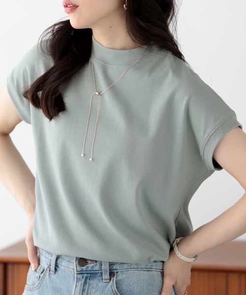 SUNFLOWER EIGHT（サンフラワーエイト）の「ハイネックTシャツ（Tシャツ/カットソー・レディース・ネイビー/モカ/ブラック/グレー/ミント/ホワイト・M/L）」の5枚目の写真