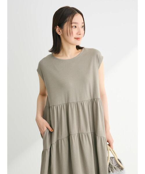 Sugar spoon（シュガースプーン）の「・SUGAR　SPOON<COOL>フレンチキリカエワンピ（ワンピース・レディース・ダークグリーン/グレイッシュベージュ/ブラック・FREE）」の14枚目の写真