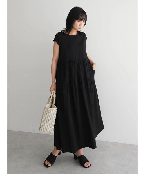 Sugar spoon（シュガースプーン）の「・SUGAR　SPOON<COOL>フレンチキリカエワンピ（ワンピース・レディース・ダークグリーン/グレイッシュベージュ/ブラック・FREE）」の5枚目の写真