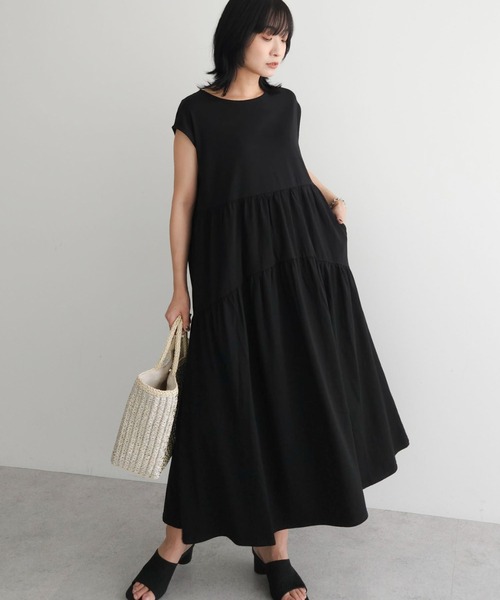 Sugar spoon（シュガースプーン）の「・SUGAR　SPOON<COOL>フレンチキリカエワンピ（ワンピース・レディース・ダークグリーン/グレイッシュベージュ/ブラック・FREE）」の2枚目の写真