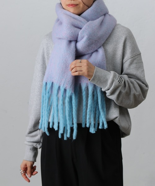 COLONY 2139(コロニートゥーワンスリーナイン)の「メランジフェイクウールマフラー(マフラー・レディース・ミント/ピンク/パープル・FREE)」の10枚目の写真