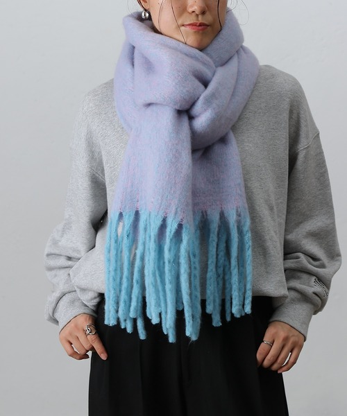COLONY 2139(コロニートゥーワンスリーナイン)の「メランジフェイクウールマフラー(マフラー・レディース・ミント/ピンク/パープル・FREE)」の12枚目の写真
