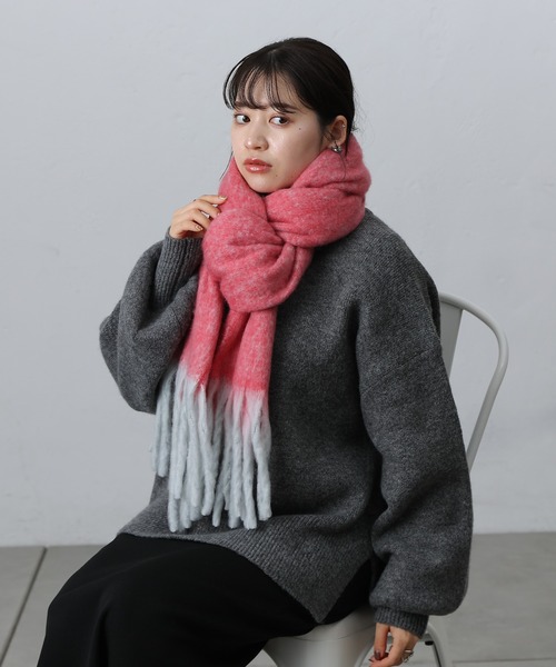 COLONY 2139(コロニートゥーワンスリーナイン)の「メランジフェイクウールマフラー(マフラー・レディース・ミント/ピンク/パープル・FREE)」の14枚目の写真