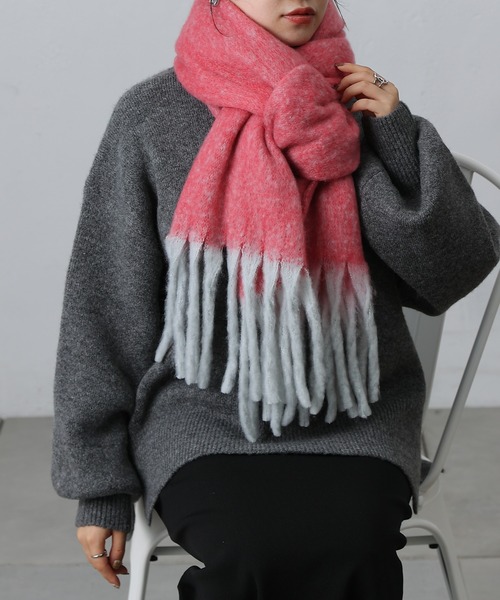 COLONY 2139(コロニートゥーワンスリーナイン)の「メランジフェイクウールマフラー(マフラー・レディース・ミント/ピンク/パープル・FREE)」の15枚目の写真