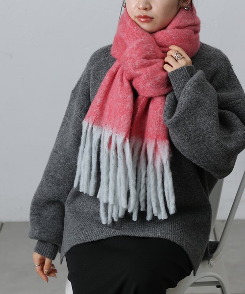 COLONY 2139(コロニートゥーワンスリーナイン)の「メランジフェイクウールマフラー(マフラー・レディース・ミント/ピンク/パープル・FREE)」の16枚目の写真