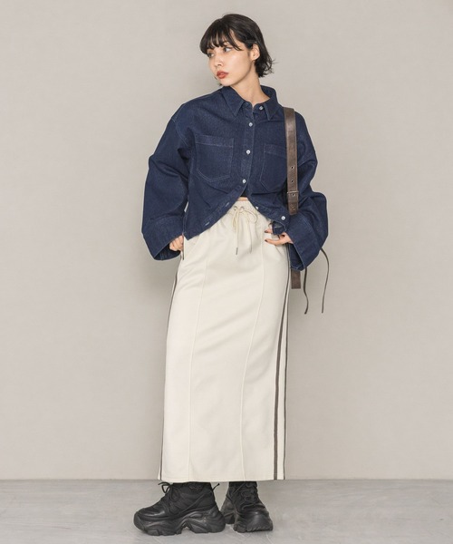 PAGEBOY(ページボーイ)の「カットツイルナロースカート(スカート・レディース・オフホワイト/ブラック/ブラウン・FREE)」の12枚目の写真