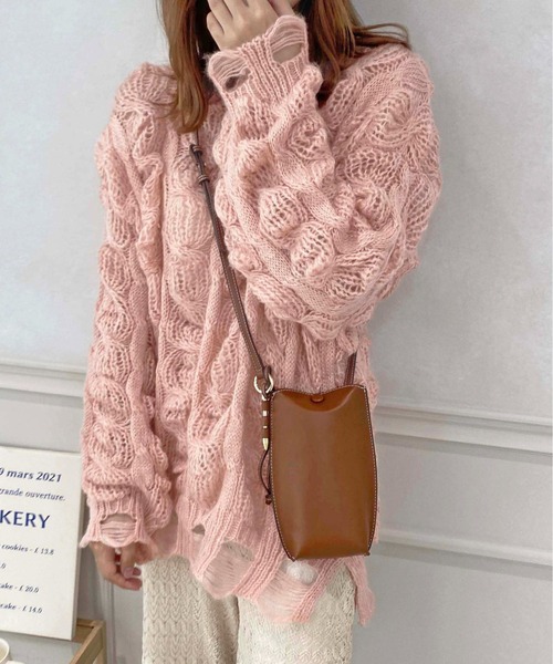 raffime(ラフィミー)の「ステッチショルダーバッグ(ショルダーバッグ・レディース・オフホワイト/ダークブラウン・フリー)」の1枚目の写真