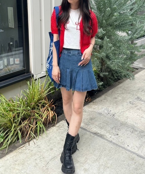 nemne store（ネンネストア）の「かぎ針編みニットカーディガン（カーディガン/ボレロ・レディース・ブルー/レッド・フリー）」の10枚目の写真