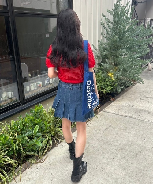 nemne store（ネンネストア）の「かぎ針編みニットカーディガン（カーディガン/ボレロ・レディース・ブルー/レッド・フリー）」の7枚目の写真