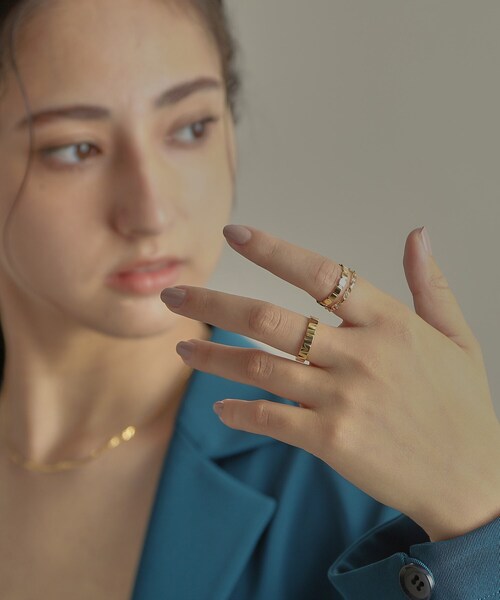 COCOSHNIK(ココシュニック)の「K18ダイヤモンド ロングカットアズキチェーン リング(リング・レディース・イエローゴールド・12/09/15 )」の10枚目の写真