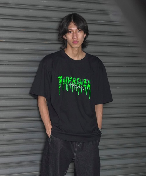 THRASHER(スラッシャー)の「Blood Drip S/S T-SHIRTS/スラッシャー5.6オンススタンダードフィットブラッドドリップロゴプリント半袖Tシャツ(Tシャツ/カットソー・メンズ・ホワイト×グリーン/ブラック×グリーン・MEDIUM/XX-LARGE/X-LARGE/LARGE)」の13枚目の写真