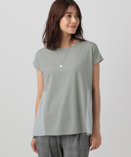 Elura（エルーラ）の「異素材コンビプルオーバー/133650（Tシャツ/カットソー・レディース・ブラック/ホワイト/グリーン系その他・FREE）」の3枚目の写真