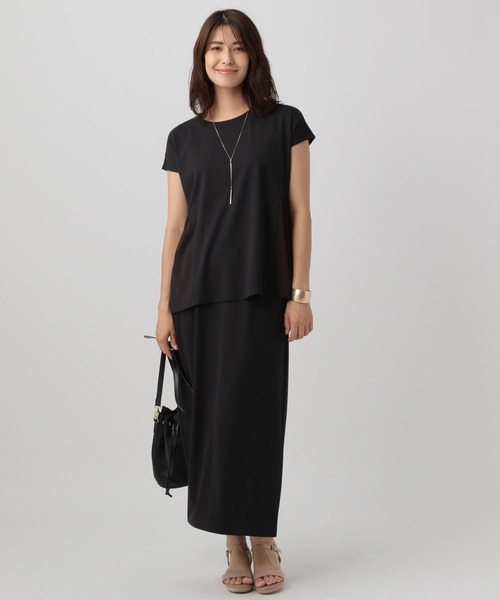 Elura（エルーラ）の「異素材コンビプルオーバー/133650（Tシャツ/カットソー・レディース・ブラック/ホワイト/グリーン系その他・FREE）」の5枚目の写真